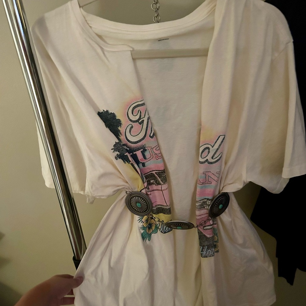 White Graphic Women's Top